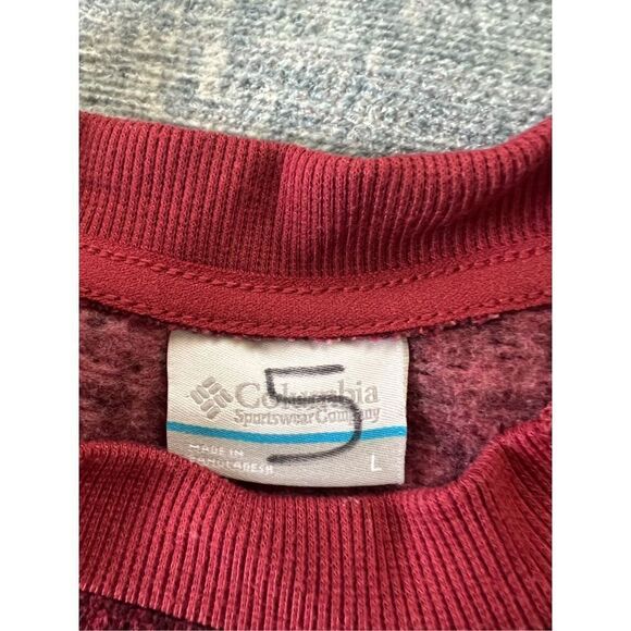 Columbia Marsala Red Houndstooth Chillin Pullover Sweater Large - Picture 4 of 7